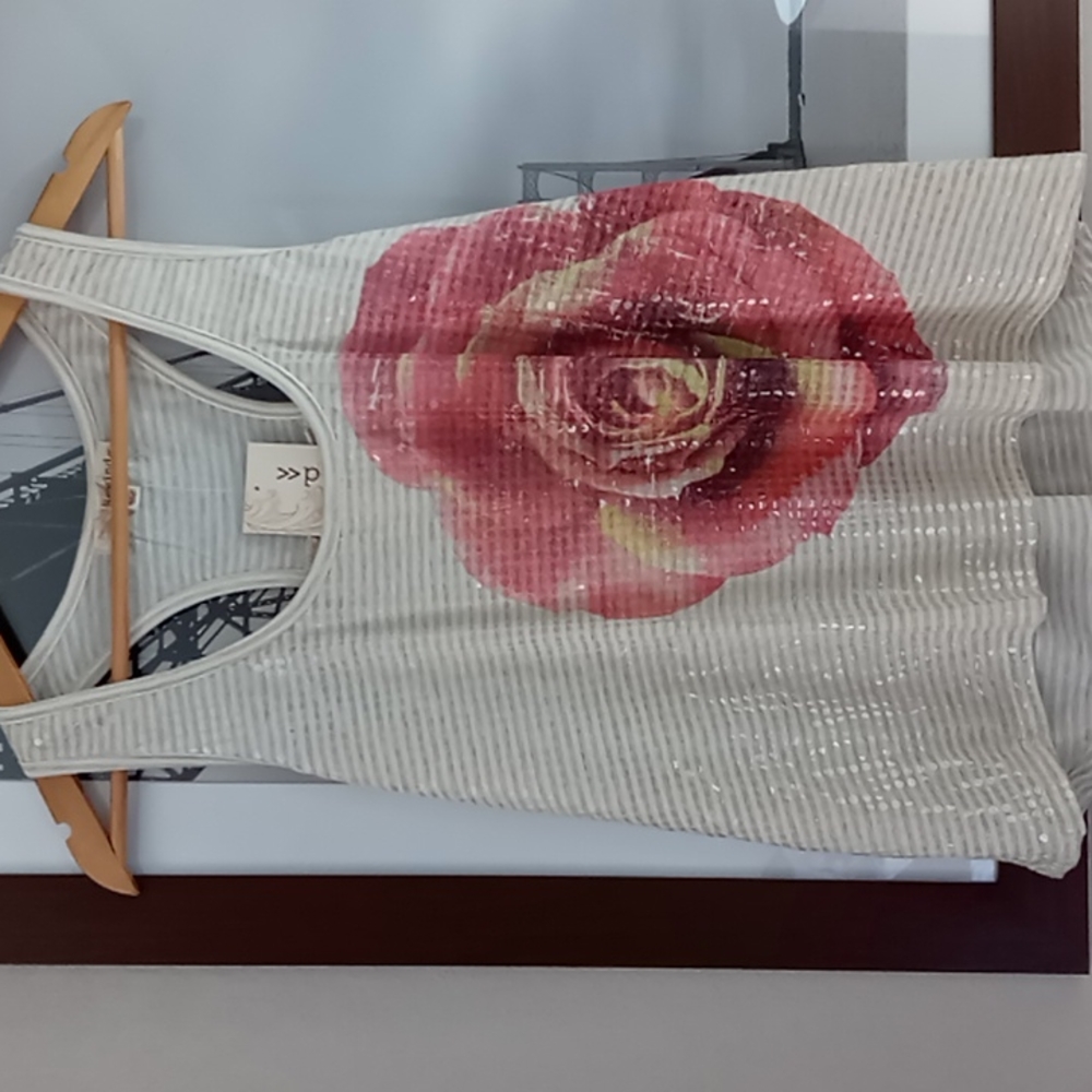 NWT Tank Top with Rose Pattern
